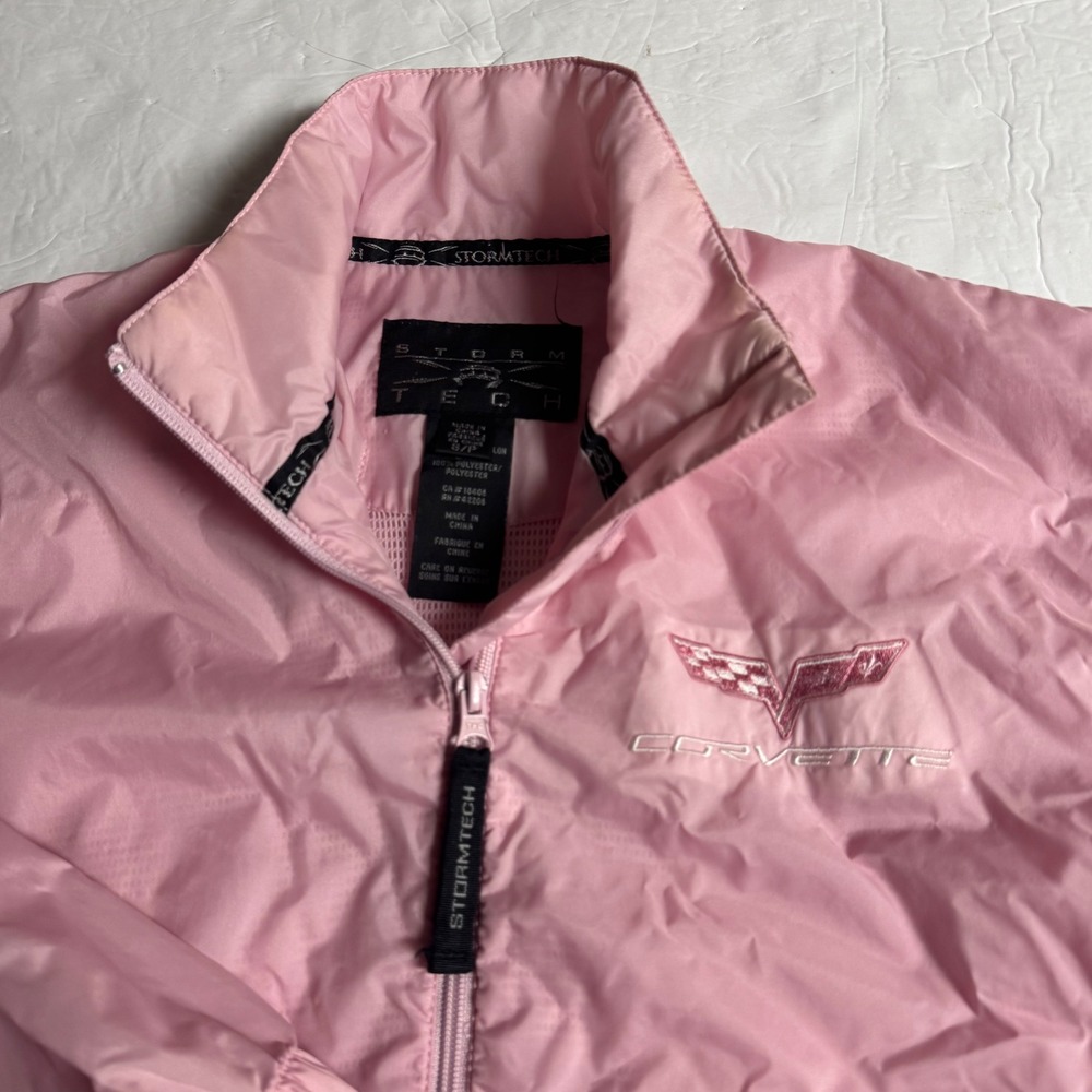 Stormtech Corvette Pink Windbreaker Jacket Women Small Full Zip Embroidered Logo